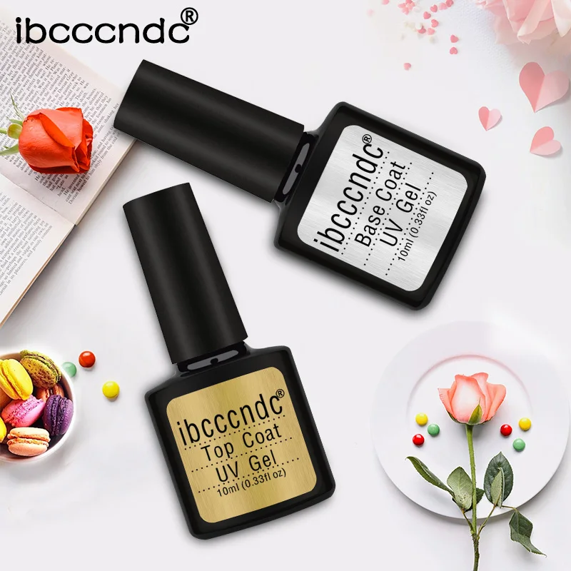 IBCCCNDC верхний слой и Базовое покрытие УФ-светодиодный не Очищаемый долговечный Гель-лак для ногтей Гель-лак 10 мл
