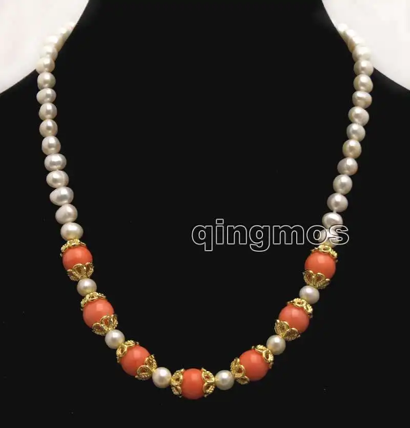 Ожерелье Из Белого Натурального круглого жемчуга диаметром 6-7 мм с 9-10 розовым