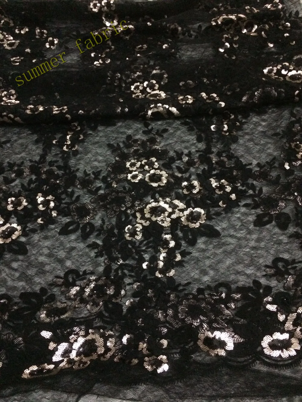 Sequins lace fabric Black Fashion Dress African 2017 high quality Sequin For Wedding | Дом и сад