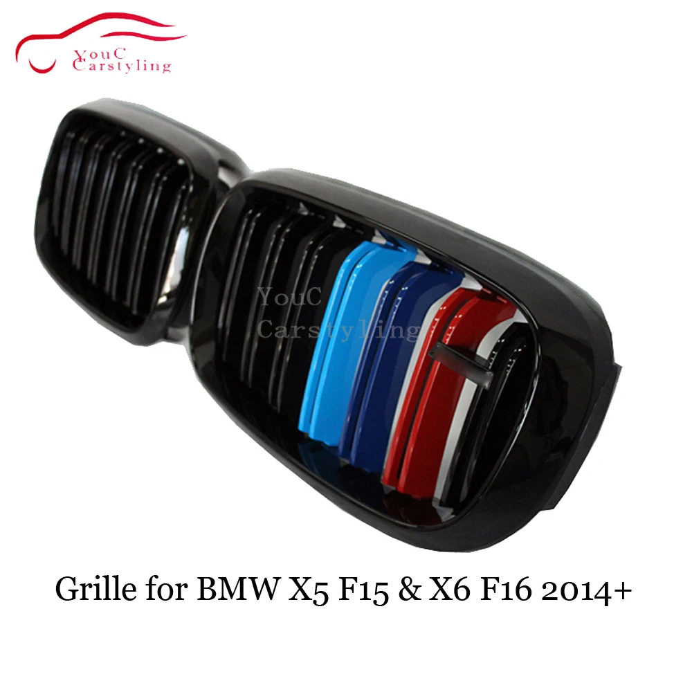 Глянцевая черная M цветная Передняя ножная решетка для BMW X5 F15 & X6 F16 5 дверный SUV ABS