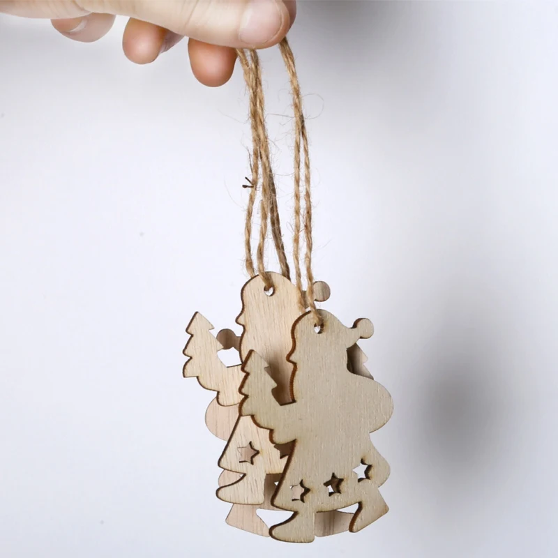 3 шт. рождественские деревянные подвесные украшения ремесла подвеска с
