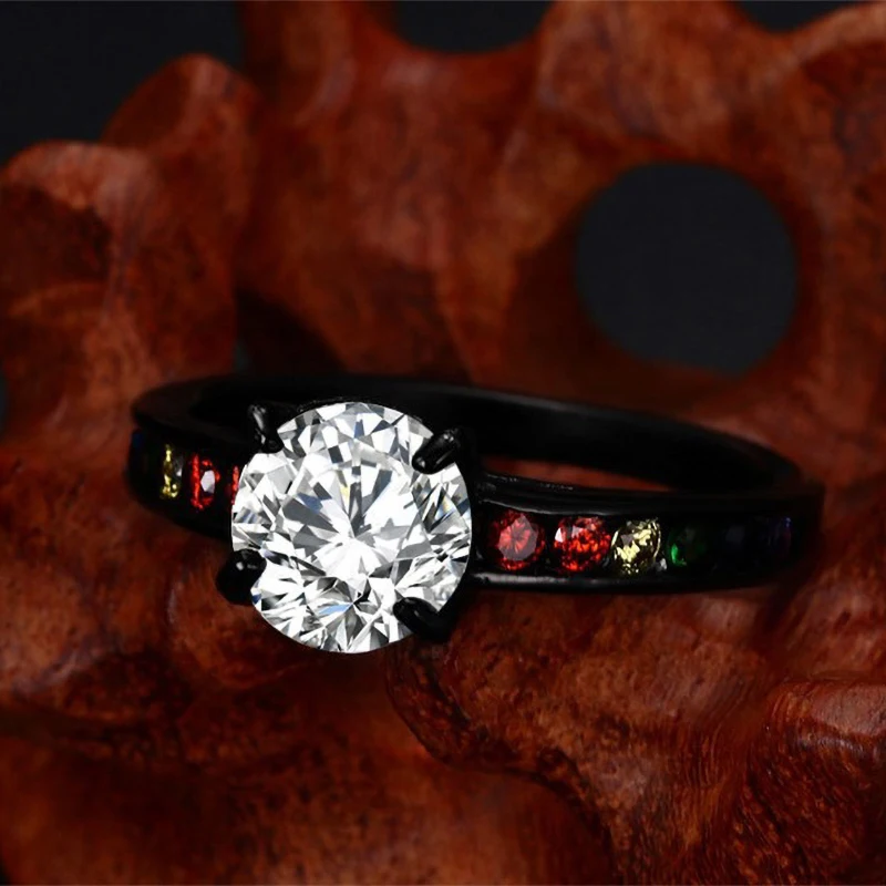 Классическое мужское кольцо 8 мм из нержавеющей стали с черным пистолетом