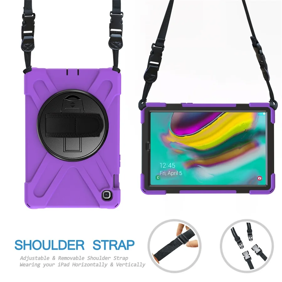Purple Strap Для Galaxy Tab S5e 10,5 чехол, противоударный сверхпрочный защитный чехол для samsung Galaxy Tab S5e 10,5 дюймов SM-T720 T725 - Цвет: Purple Strap