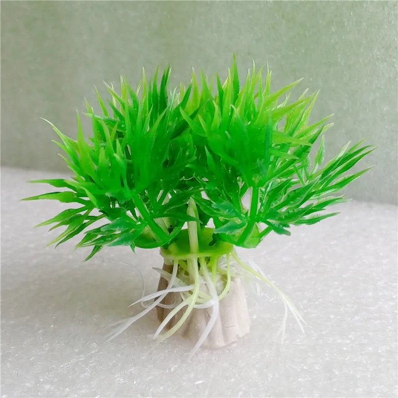 Искусственные пластиковые зеленые растения 6 шт. украшение для аквариума декор