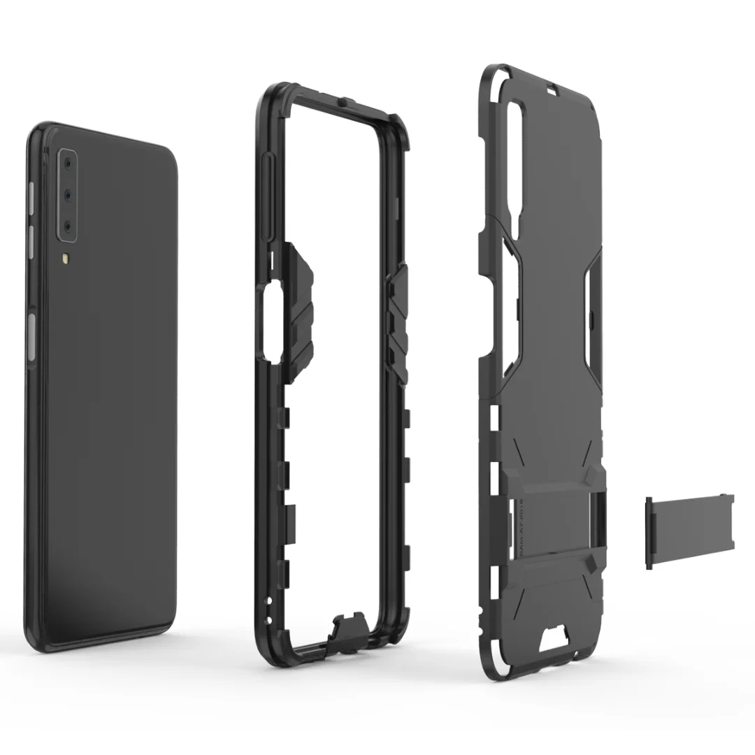 С Стенд Гибридный чехол для Samsung Galaxy A7 2018 Жесткий Силиконовый + PC защитный samsung a7 A750