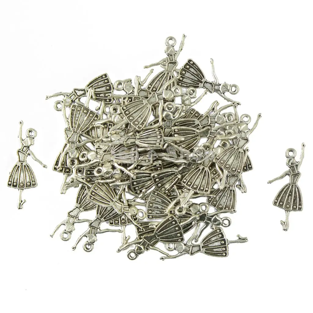 50 шт. плоские лебедь девушка балерина шарма кулон ювелирных изделий тибетского