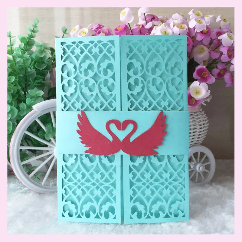 20 шт. романтическая Красивая Лебедь с лентой свадебное украшение для вечеринки в