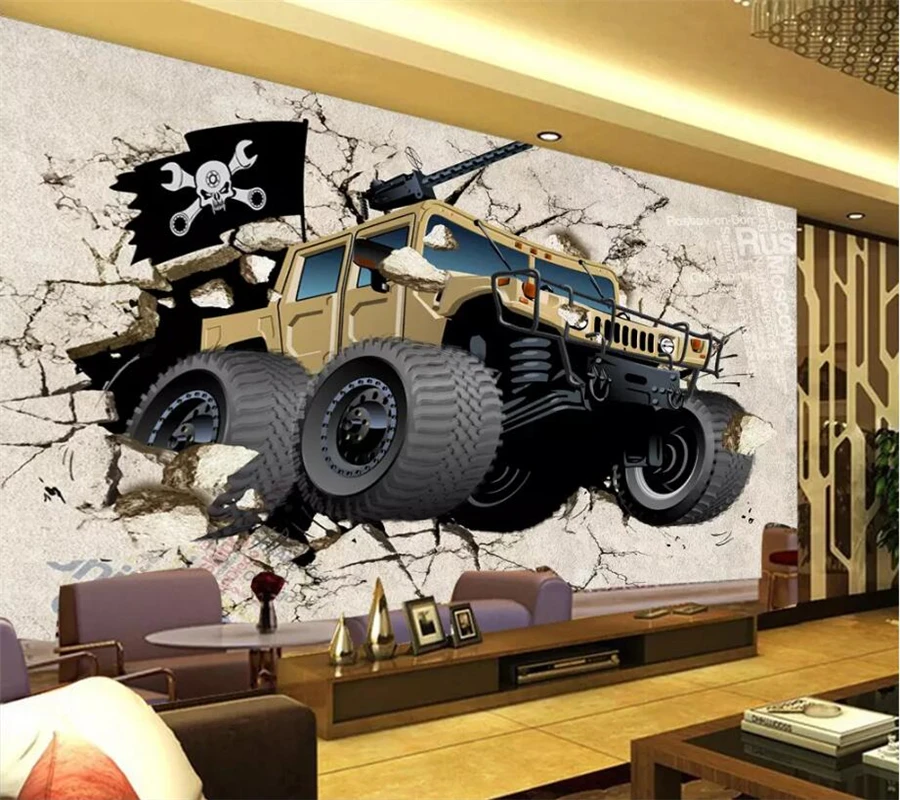 Beibehang пользовательские обои для автомобиля сломанная стена 3D Роспись