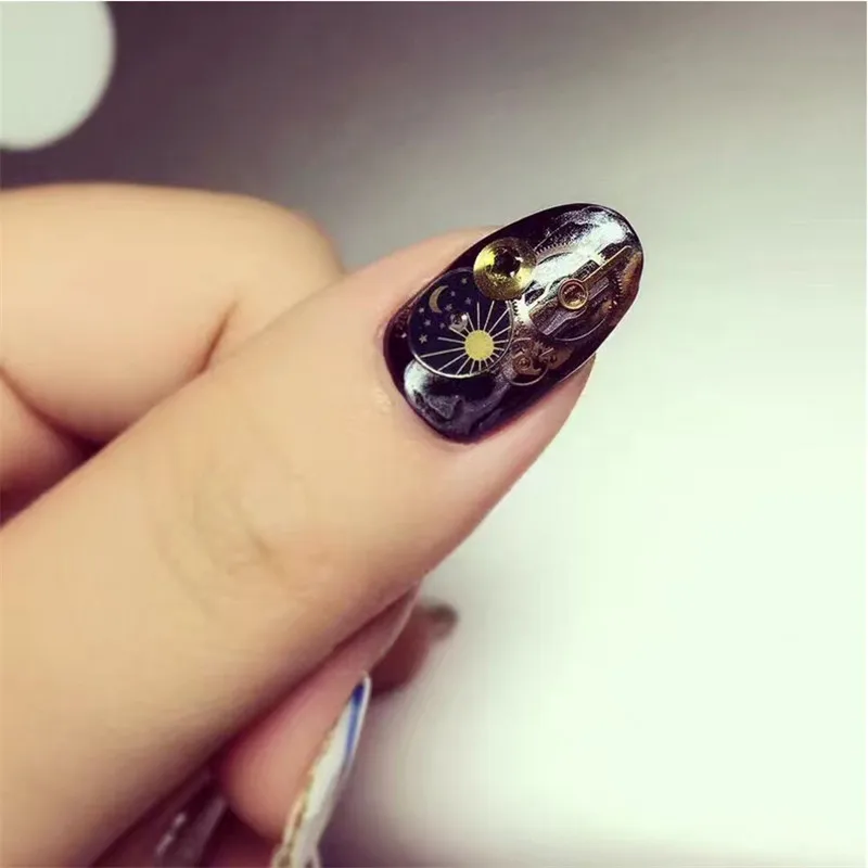 1 коробка панк машина шестерни гвозди шпильки горный хрусталь 3D ногтей искусство