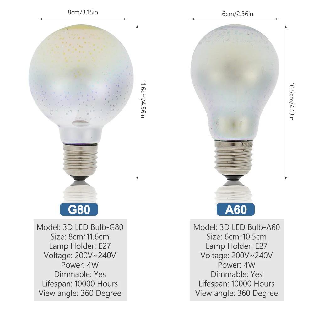 DONWEI Праздничная ночь 3D фейерверк эффект декоративный светильник красочные A60 G80 5W