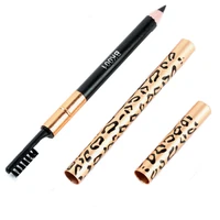1pc waterproof long lasting leopard eyeliner pencil comestic makeup with brush black