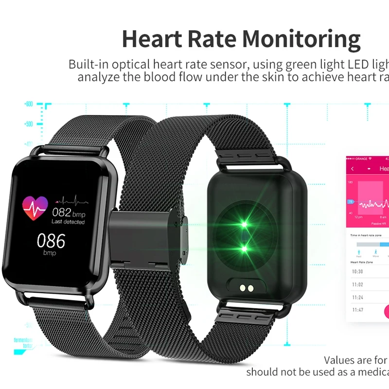 Q3 Смарт-часы android динамическое кровяное Кислородное давление сердечный ритм сон