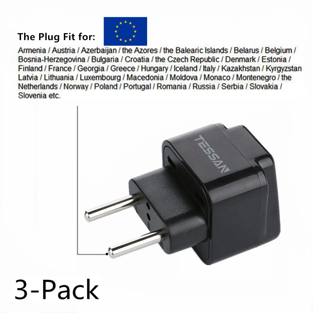 TESSAN клеммной колодкой универсальная штепсельная вилка адаптер для AU/UK/GM/RU/IT/EU