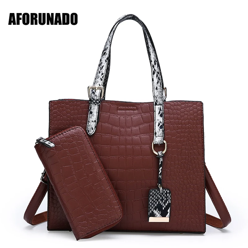

Tote 2 Sets Women Bag Luxury Handbags Women Bags Designer Alligator Pu Leather Crossbody Bag For Women Business Crossbody Bag