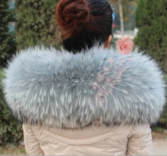 

Winter 100% Genuine Real Natural Raccoon Fur Collar Women Scarf Fashion Coat Sweater Scarves Luxury Raccoon Fur Neck Cap R3