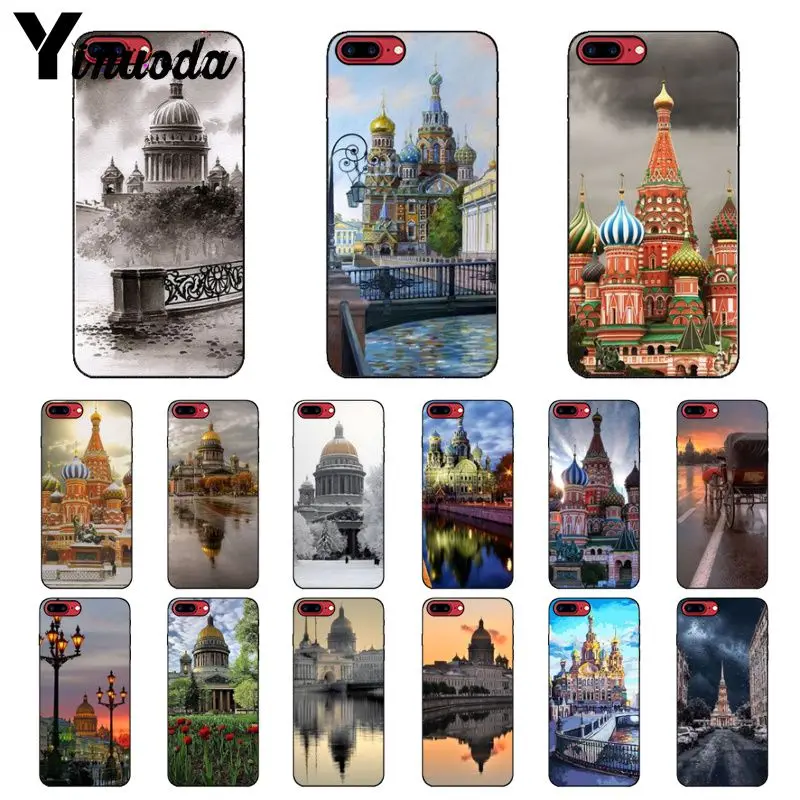 Yinuoda, чехол для телефона с изображением ночного телефона из Российской Федерации, в Москву, с изображением СПб, для Apple iPhone 8, 7, 6, 6S Plus, X, XS, MAX, 5, 5S, SE, XR, чехол