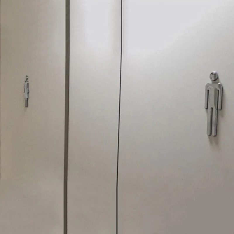 Акриловый туалетный знак с клейкой подложкой для мужчин и женщин или унисекс