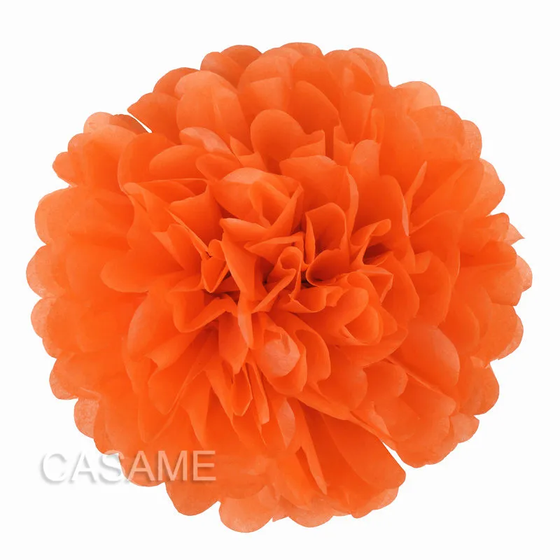 hot orange 1" 35 см 1 шт. Свадебные помпоны весенние тканевые бумажные помпоны вечерние цветы цвета свадьбы День рождения украшения детский душ - Цвет: hot orange