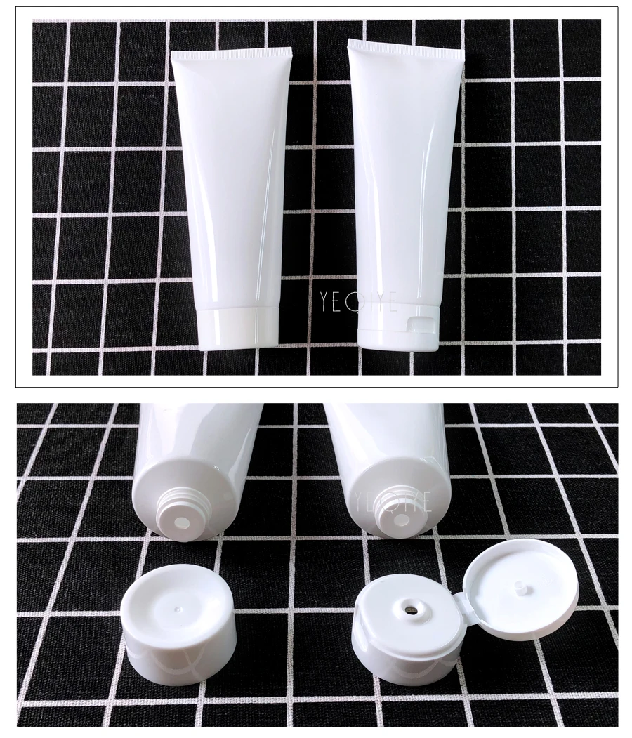 3/5/10/15/20/30/40/50/60/80/100/120/150/200/300 мл белая Пластик Мягкая трубка Многоразового Использования Косметики крема лосьона Squeeze пустые бутылка