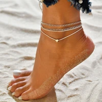 initial anklet heart female anklets barefoot crochet sandals foot jewelry leg new anklets on foot bracelets for women leg 2019