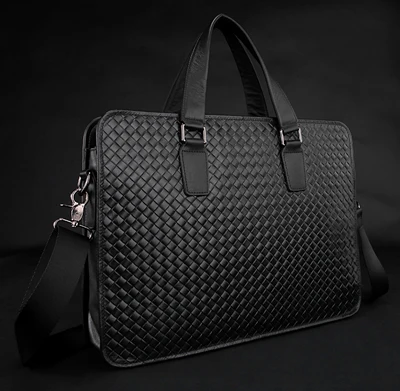 Роскошные трикотажные полный зерна натуральной кожи мужчины портфель деловая