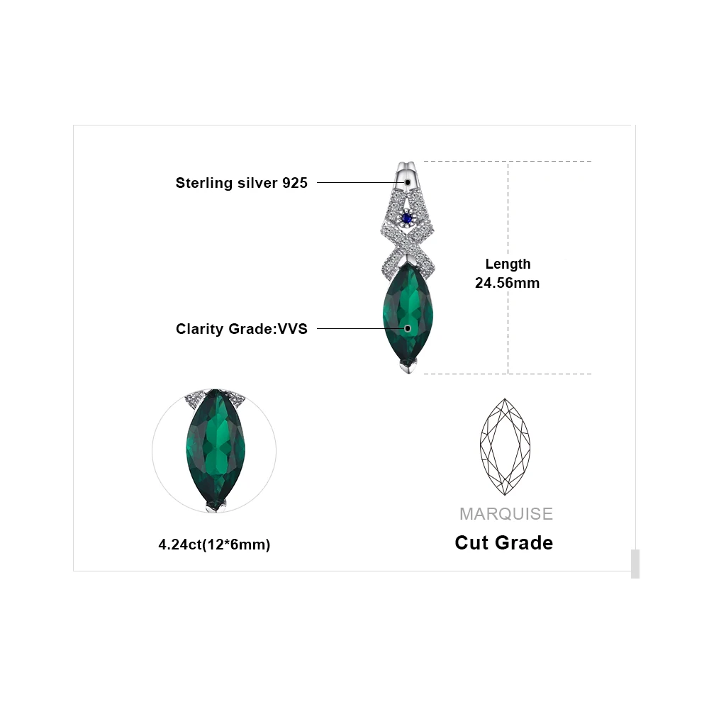 Jewelrypalace роскошные 5.45ct создана изумруд и синий шпинель ожерелья подвески 100%
