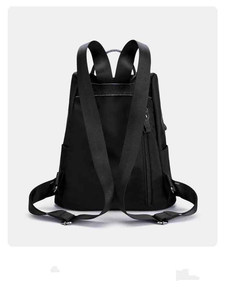 

New Design High Quality Brand Waterproof Nylon Women Backpack Solid Color Fashion Waterproof School Bag Backpacks For Teenagers