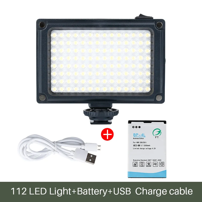 Черный Ulanzi 112 LED телефон видео свет фотографическое освещение для Youtube прямая потоковая диммируемая Светодиодная лампа двухцветная температура для iPh - Цвет: Черный