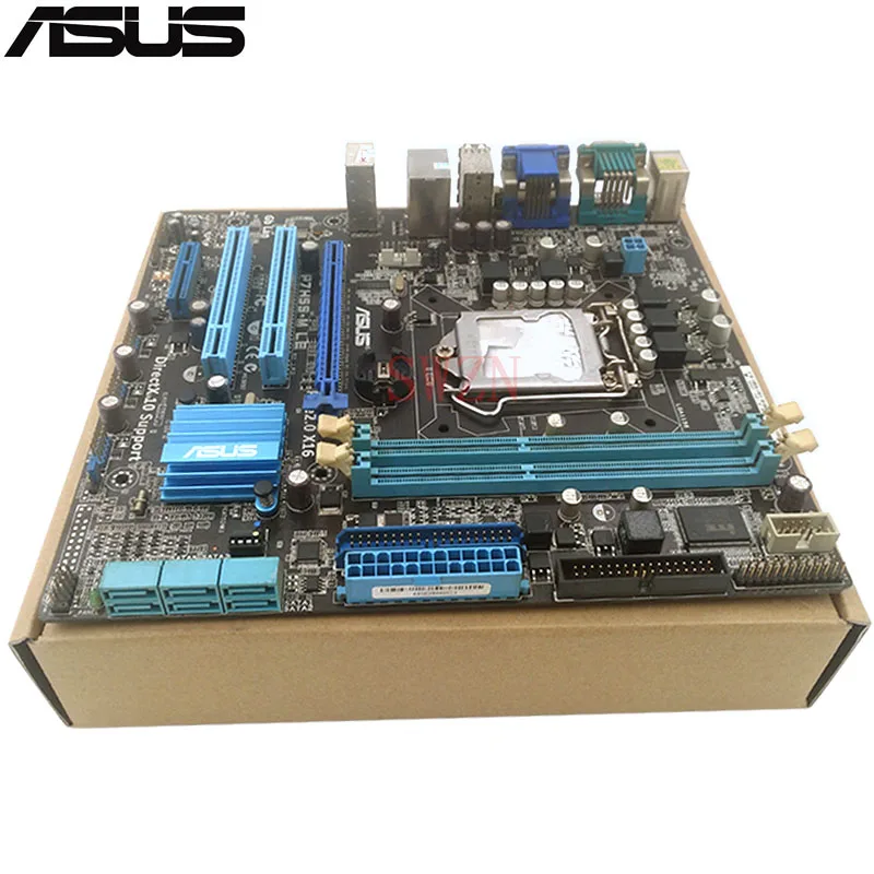 Оригинальный использоваться для настольных ПК ASUS P7H55-M LE поддержка LGA1155 I3 I5 I7 2 * DDR3
