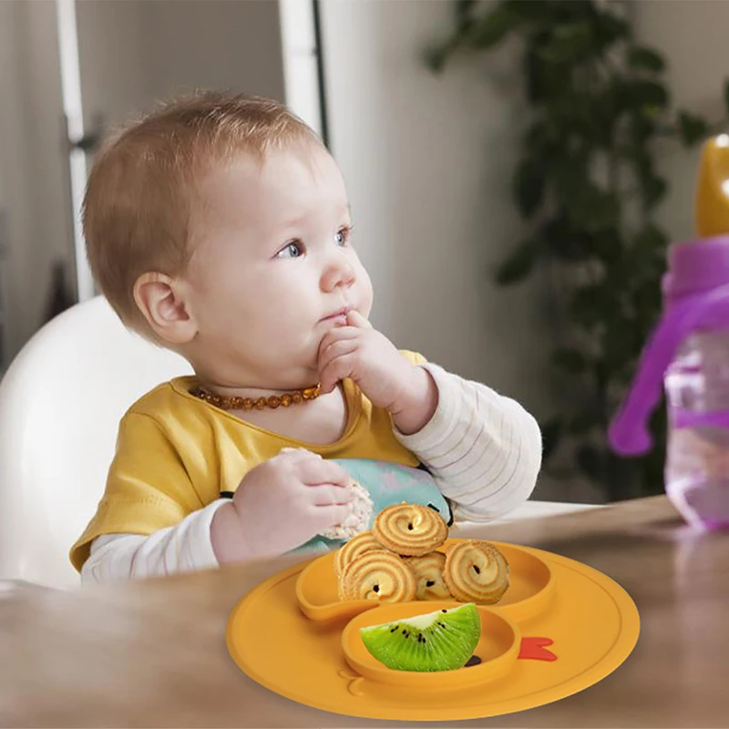 Baby Duck блюд Силиконовый поднос всасывающий лоток Нескользящие мини-коврик Для детей еды блюдо для фруктов Todder столовых