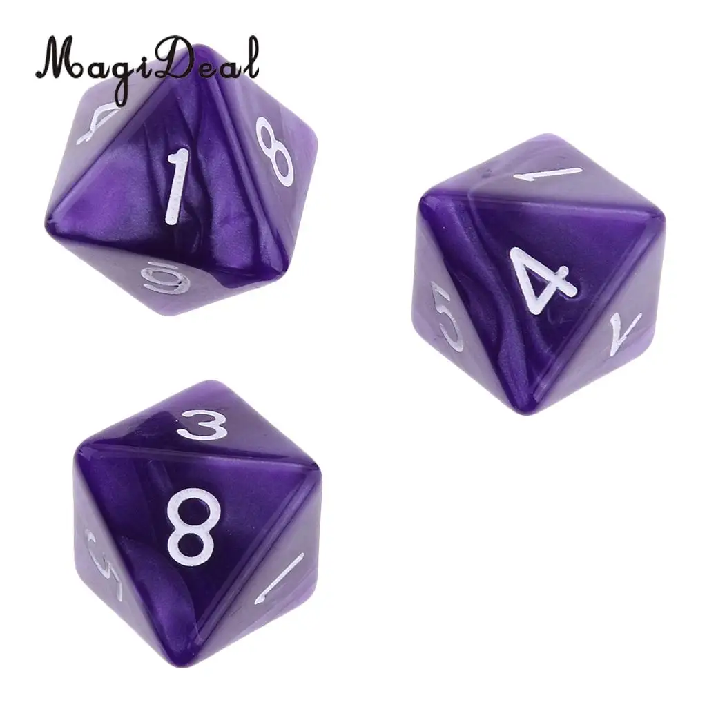MagiDeal Фирменная новинка 10 шт. 8 кубика D8 многогранные кубики для Подземелья и