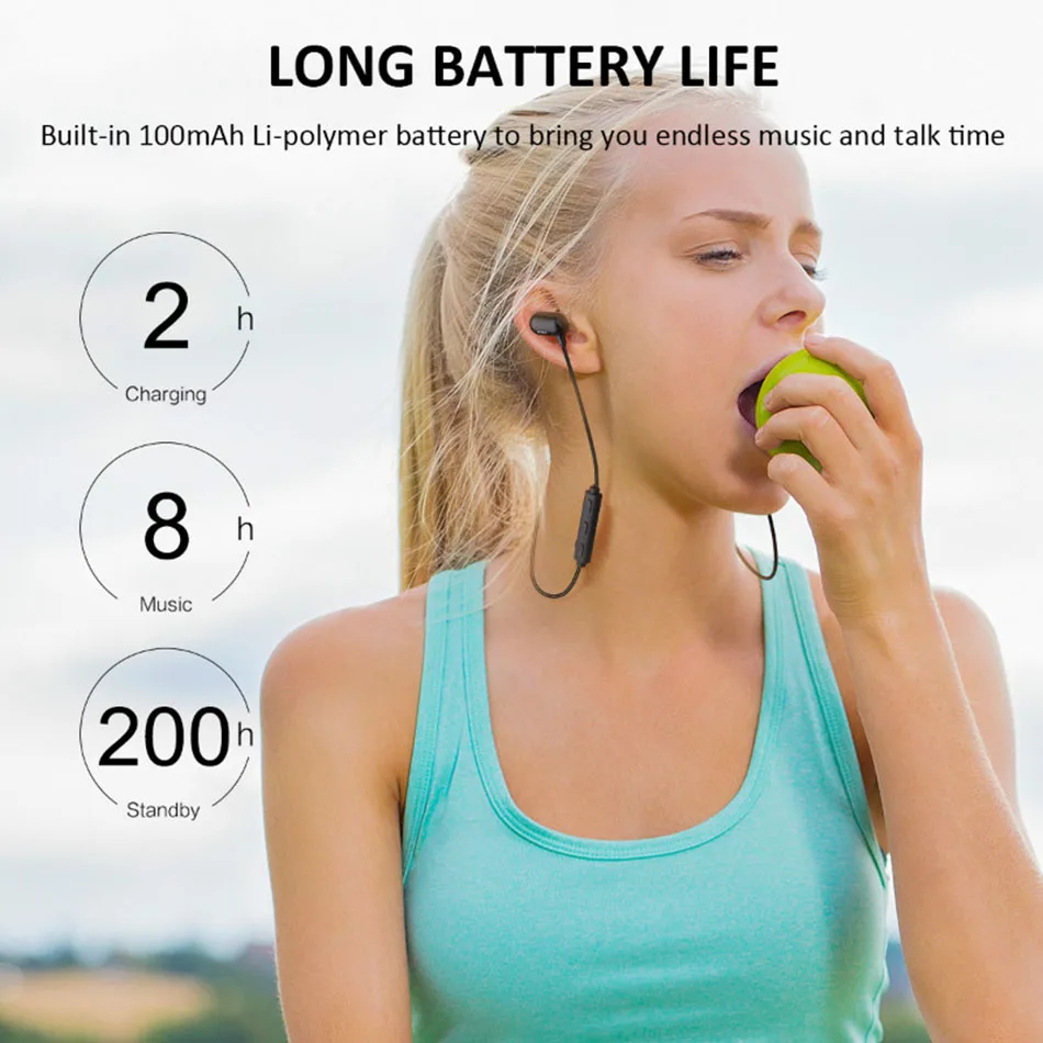 Наушники EKSA In ear Bluetooth BT4.2 беспроводные 100 мАч IPX 7 шумоподавление наушники