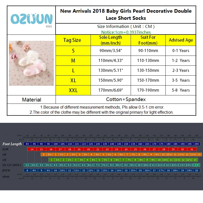 New 2017 children girls ribbon bow double lace socks with lttle pearl cute beautiful princess cotton 5 size S M L XL XXL|socks 5|girl socksgirl |