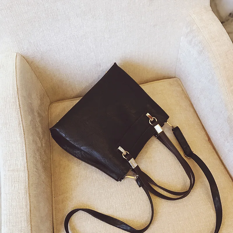 Модные кожаные одноцветное Цвет Tote Для женщин hasp и молния Сумки Crossbody на плечо