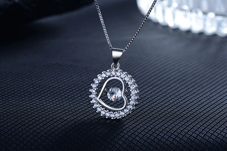 Everoyal роскошное ожерелье с кулоном в виде сердца из кубического циркония для