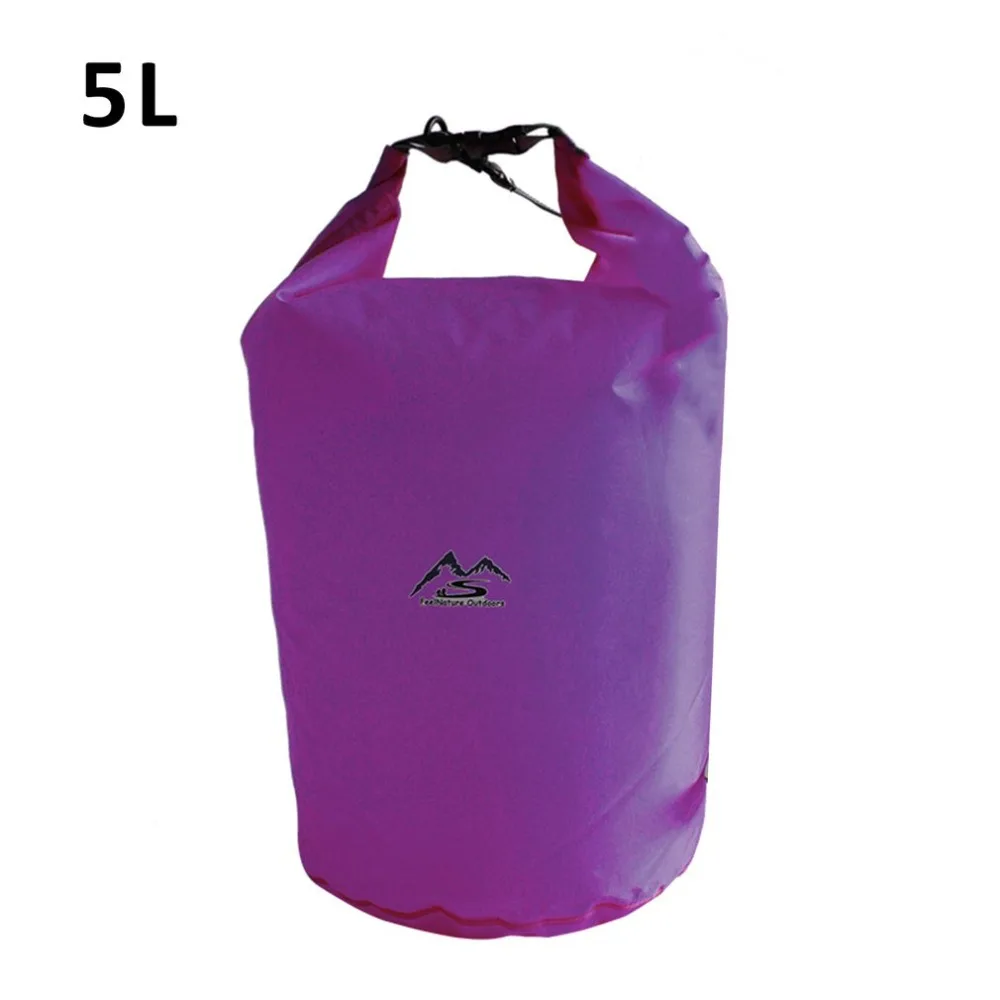 Purple-5L 5L/10L/20L/40L/70 открытый сухой водонепроницаемый мешок сухой мешок водонепроницаемый плавающий сухой шестерни сумки для гребли рыбалки рафтинг плавание - Цвет: Purple-5L