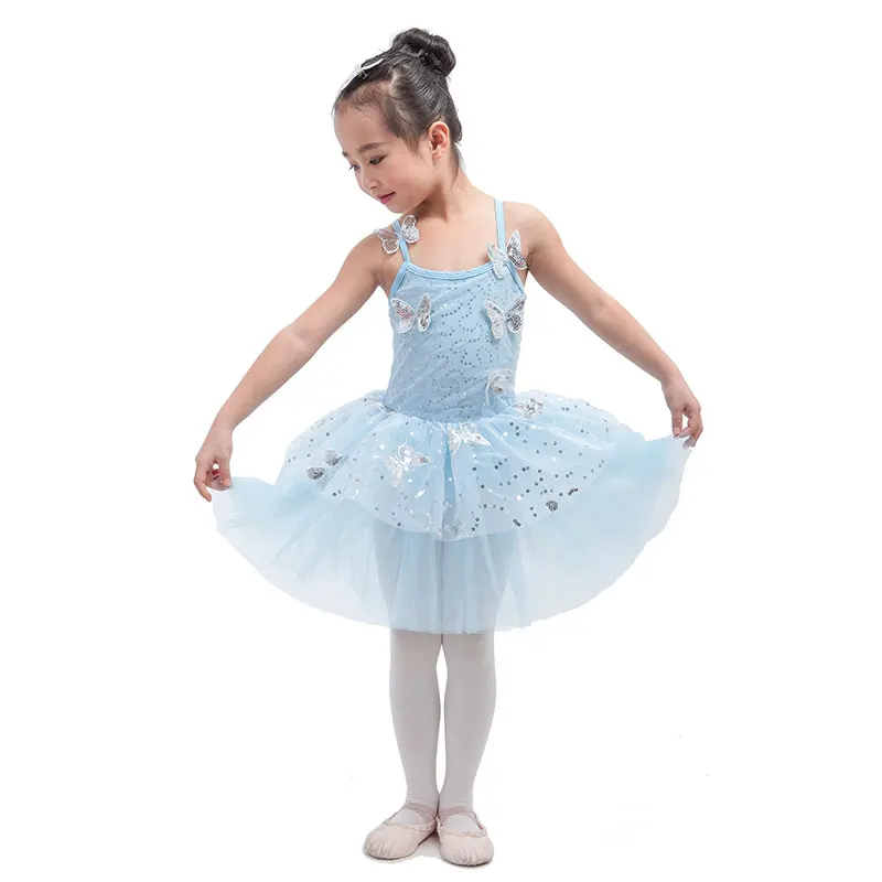 Новинка Высококачественная бледно-голубая детская балетная пачка сценическая