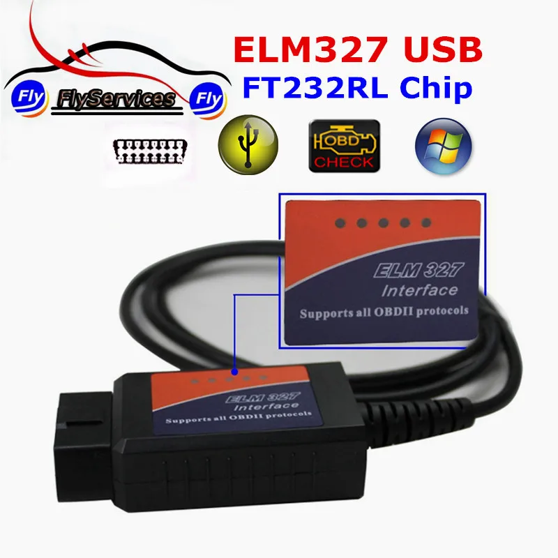 Последняя версия импортные FT232RL чип ELM327 USB Интерфейс OBD2 OBDII ELM 327 с процессор ARM авто