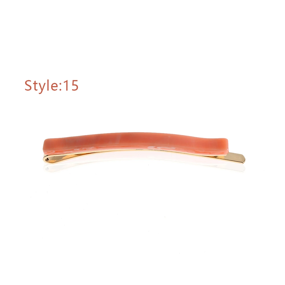 Style 15 1 шт., женская шпилька с уксусной кислотой, треугольные Длинные цветные заколки, заколки для волос с каменной текстурой, аксессуары для волос, инструменты для укладки - Цвет: Style 15