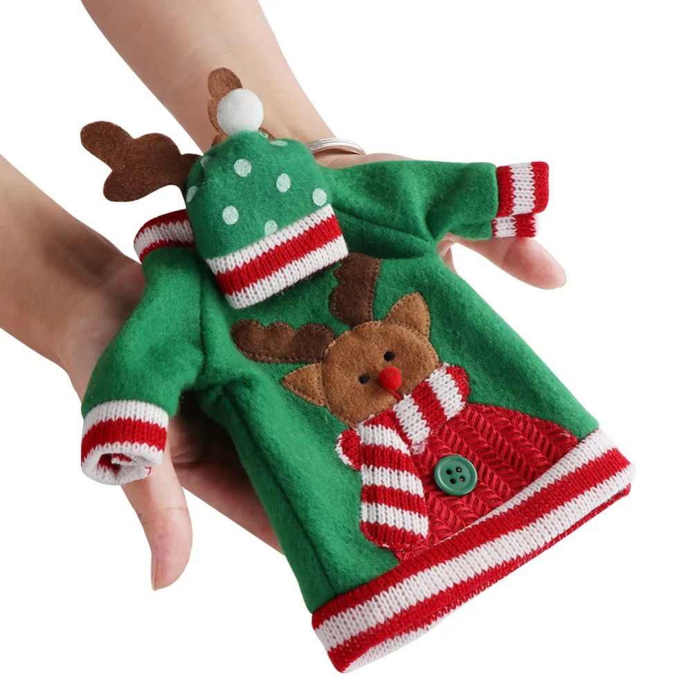 OurWarm уродливый свитер Рождественская Крышка для винной бутылки чехол новогодней