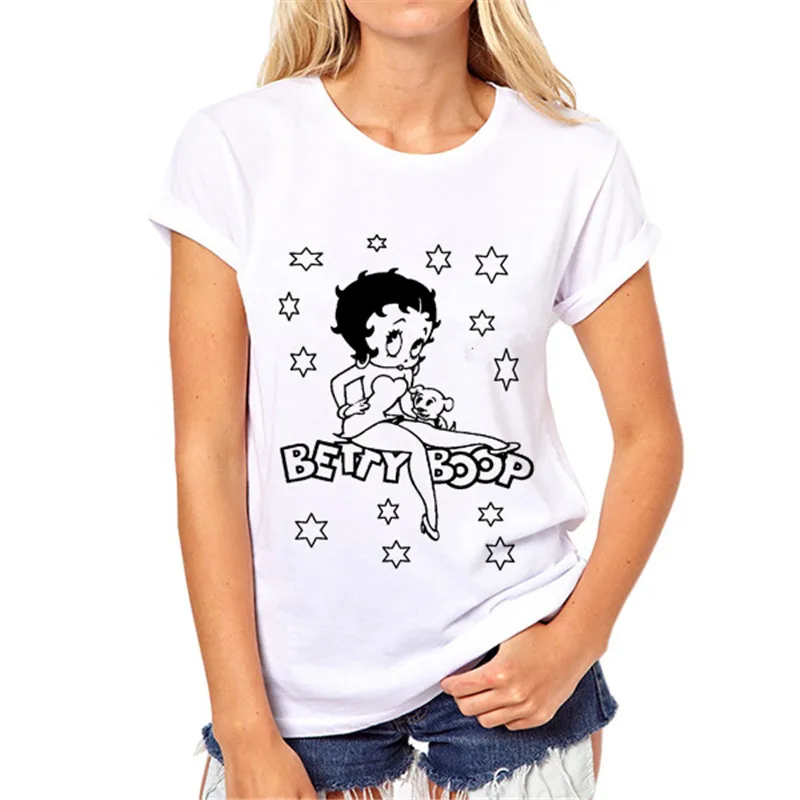 Betty Boop личность яркие женские майки с принтом женская футболка Повседневная