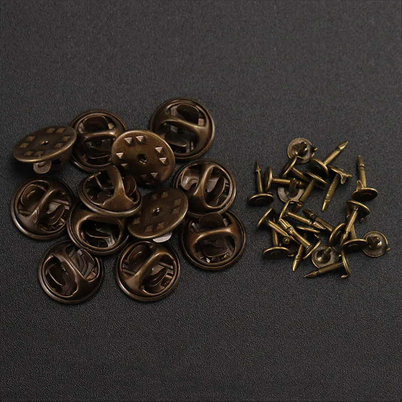 50Sets/lot Gold Rhodium Copper Nail Tie Tack Lapel Pin Back Clutch Scatter Butterfly Clasp Squeeze Badge Holder DIY Jewelry
