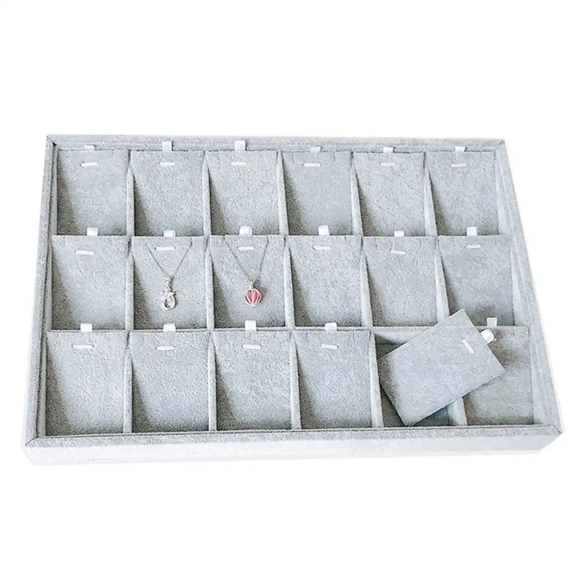 18 Card Grid Tray 13 вариантов Высокое качество ювелирные подносы ювелирных изделий дисплей держатель браслет кольцо серьги нефрит кулон коробка чехол для хранения ювелирных изделий - Цвет: 18 Card Grid Tray