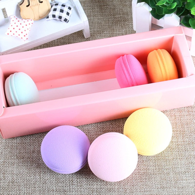 6 шт. Macaron макияж спонж-пуховка для лица BB крем Косметическая пуховка гладкая основа пуховка для макияжа Красота Инструменты с коробкой