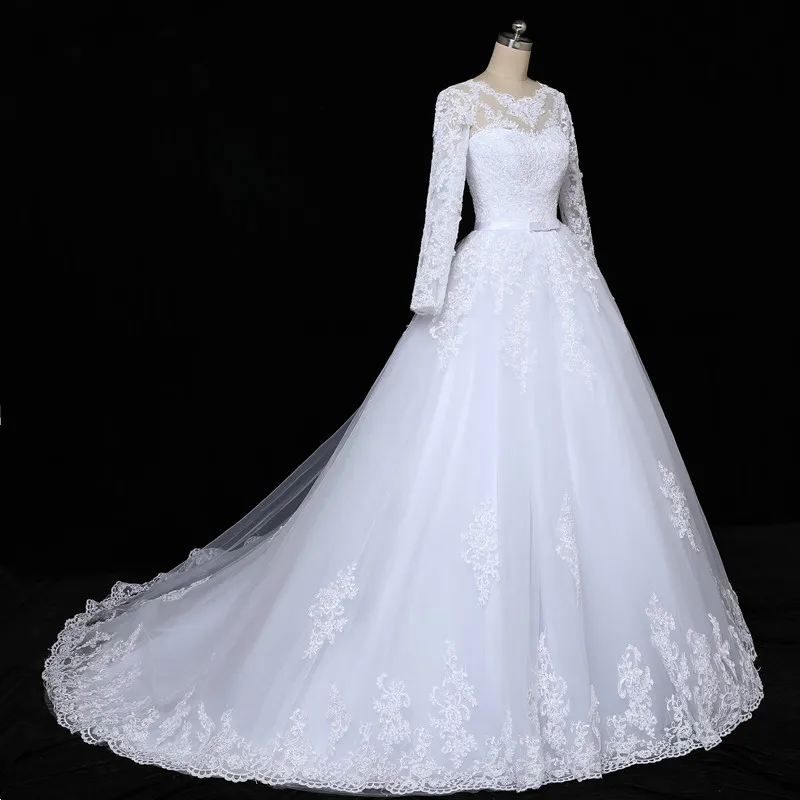 QQ Lover 2021 с длинными рукавами Vestido De Noiva кружевные свадебные платья свадебное