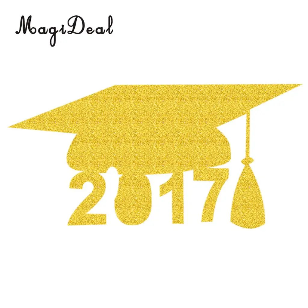 MagiDeal Новинка 20 шт. сделай сам блестящие золотые 2017 Выпускной Кепки Еда Muffin торт