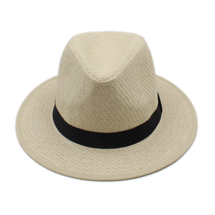 Summer Women Men Beach Toquilla Straw Panama Sun Hat For Elegant Lady Gentleman Gangster Trilby Fedora Cap Boater Dad | Аксессуары для