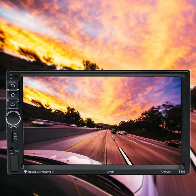 SWM 8802 7 дюймов TFT сенсорный экран 2Din Android 7,1 четырехъядерный автомобильный MP5 плеер gps навигатор FM радио Bluetooth 3,0 WiFi USB