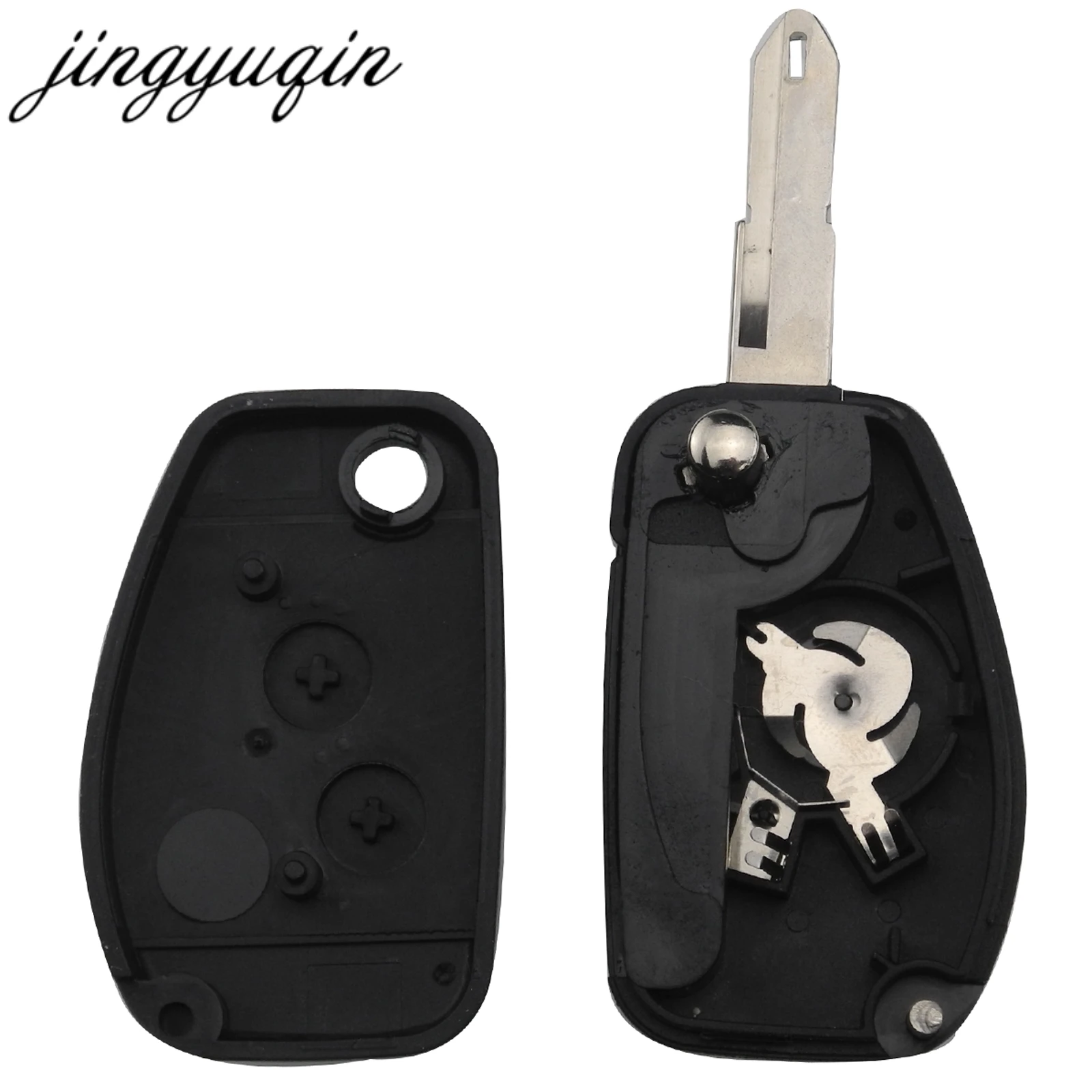 Jingyuqin 10 шт. 2 кнопки дистанционный флип-ключ для Renault Megane Modus Espace Laguna Duster Logan DACIA Sandero