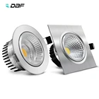 Утопленный светодиодный Светильник направленного света DBF, серебристый корпус, Круглыйквадратный, с регулируемой яркостью, COB, 6 Вт, 9 Вт, 12 Вт, 15 Вт, Светодиодный точечный светильник потолочный светильник для кухни AC 110 В220 В